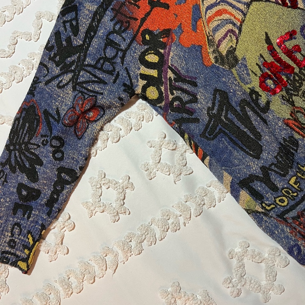 John Mark Multicolor Graphic Sweater - Picture 3 of 12